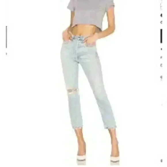 AGOLDE Womens Riley High Rise Straight Crop Jeans Size 29 Light Wash - Picture 2 of 11